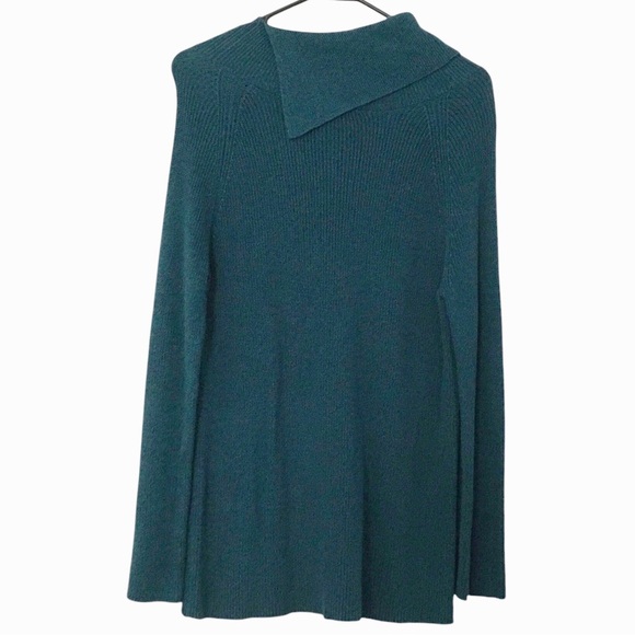 Elliott Lauren Teal Split Cowl Neck Sweater - Picture 3 of 5